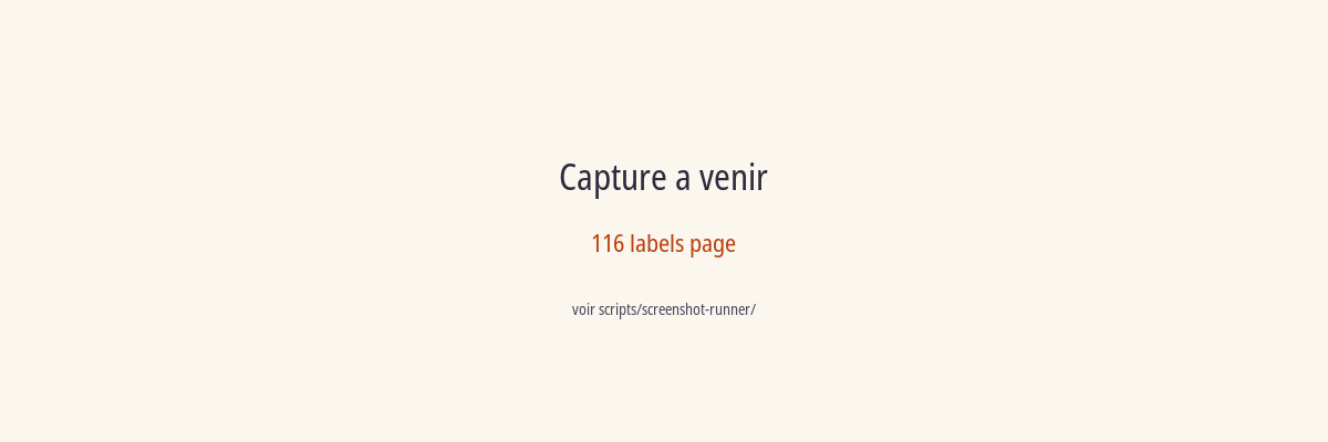 Page de gestion des labels