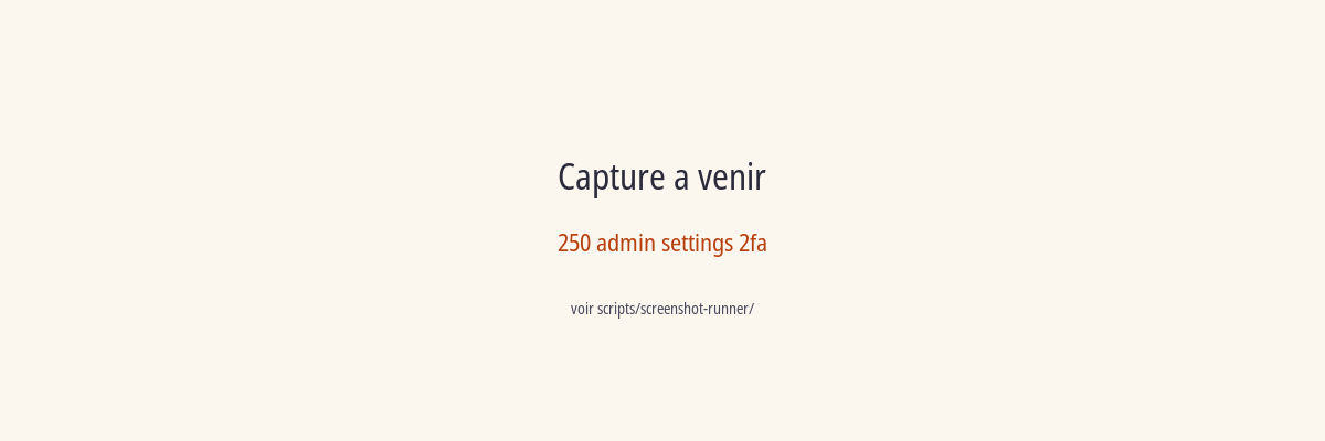 Activation du 2FA obligatoire dans /admin/settings